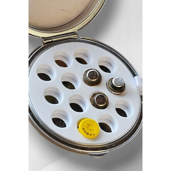 Vtg Kameleon Sterling Silver Onyx Ring 2 Interchangeable Snaps Case Tool Size 7 - Picture 11 of 12